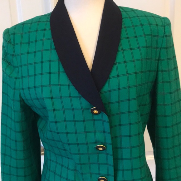 ✨Le Suit - Sz-8-Blazer-Green/Blue✨🚫No Trades🚫 - Picture 2 of 8